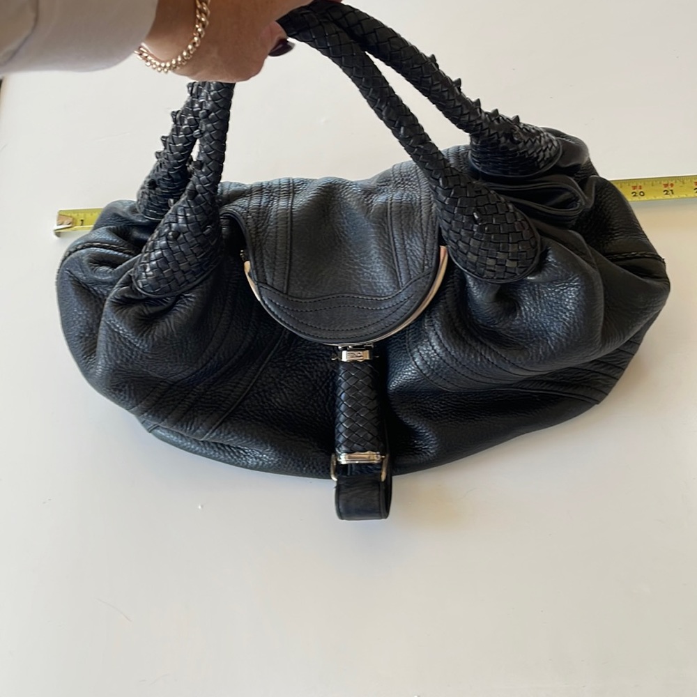 FLASH SALE ***Authentic Fendi Spy woven leather tote black * not perfect *